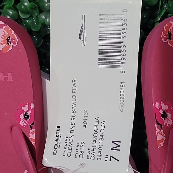 NWT, Coach Flip Flops size 7M - Picture 3 of 6